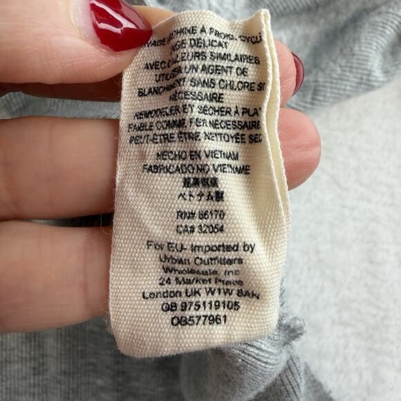 We The Free People L Large Grapevine Asymmetric Tunic Top Gray Boho Oversized - Picture 9 of 13